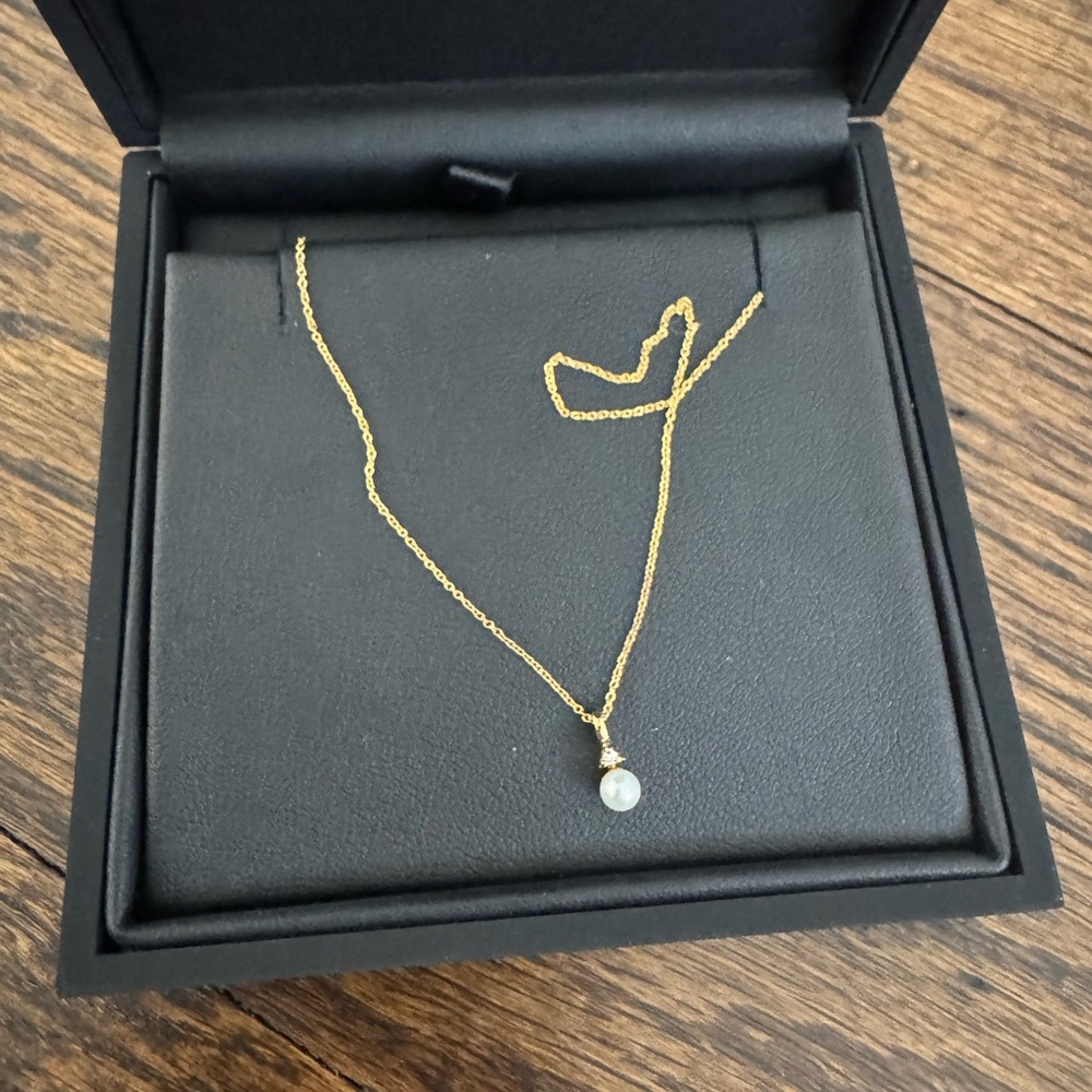 Dana Rebecca Designs Gold Necklace with White Pearl